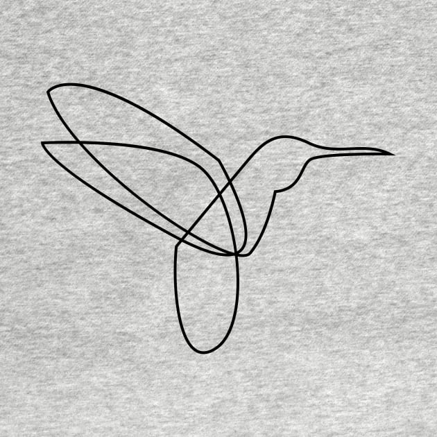 Colibri - single line bird art by addillum